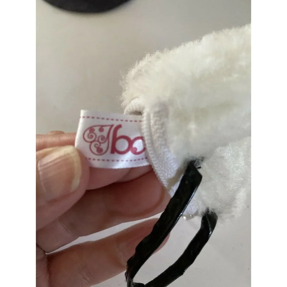 American Girl Battat OG Retired White Black Fluffy Hand Bag‎ for Dolls 16